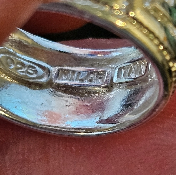 Sterling Silver Milor Made in Italy Greek Key Thick Ring - Picture 2 of 4